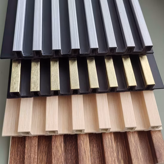 Interior Plastic Wooden Composite Covering Board Wainscoting Vinyl Timber Decorativo 3D Fluted Cladding PVC WPC Wall Panel