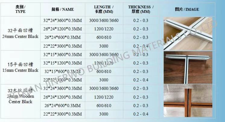 Board Accessories Flat Groove Ceiling T Grid Galvanized Steel T-Bar