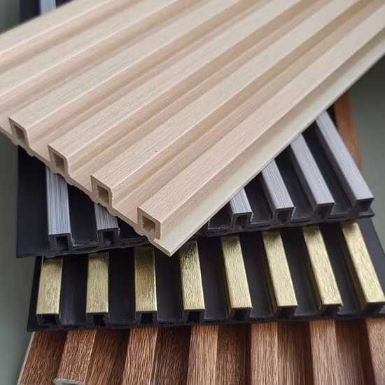 Interior Plastic Wooden Composite Covering Board Wainscoting Vinyl Timber Decorativo 3D Fluted Cladding PVC WPC Wall Panel