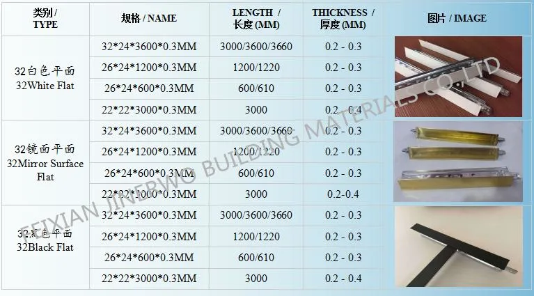 Ceiling Drop System. White Flat Black Line Grooves Through Series etc/Ceiling T Grid